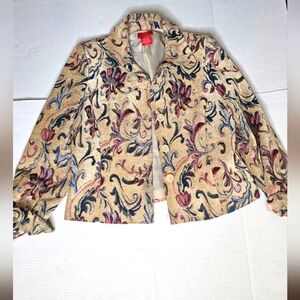 Oscar De La Renta Floral Tapestry Blazer